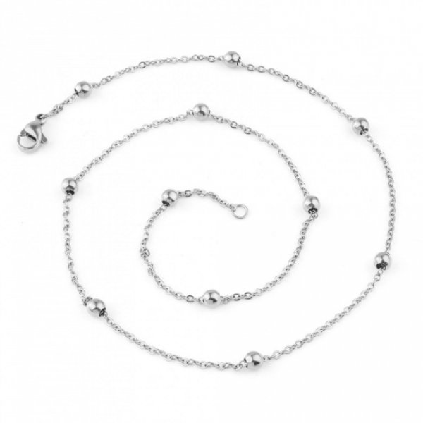 Collier N&deg;17 en acier inoxydable maille For&ccedil;at 45.5 cm