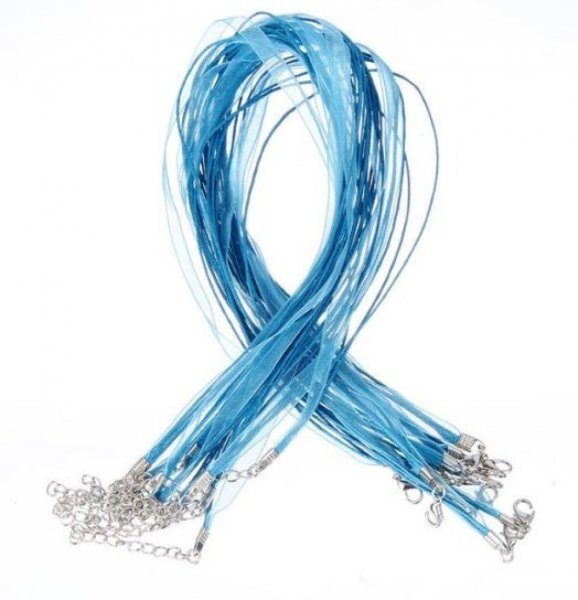 Colar com fita de organza N&deg;08 e cord&atilde;o encerado