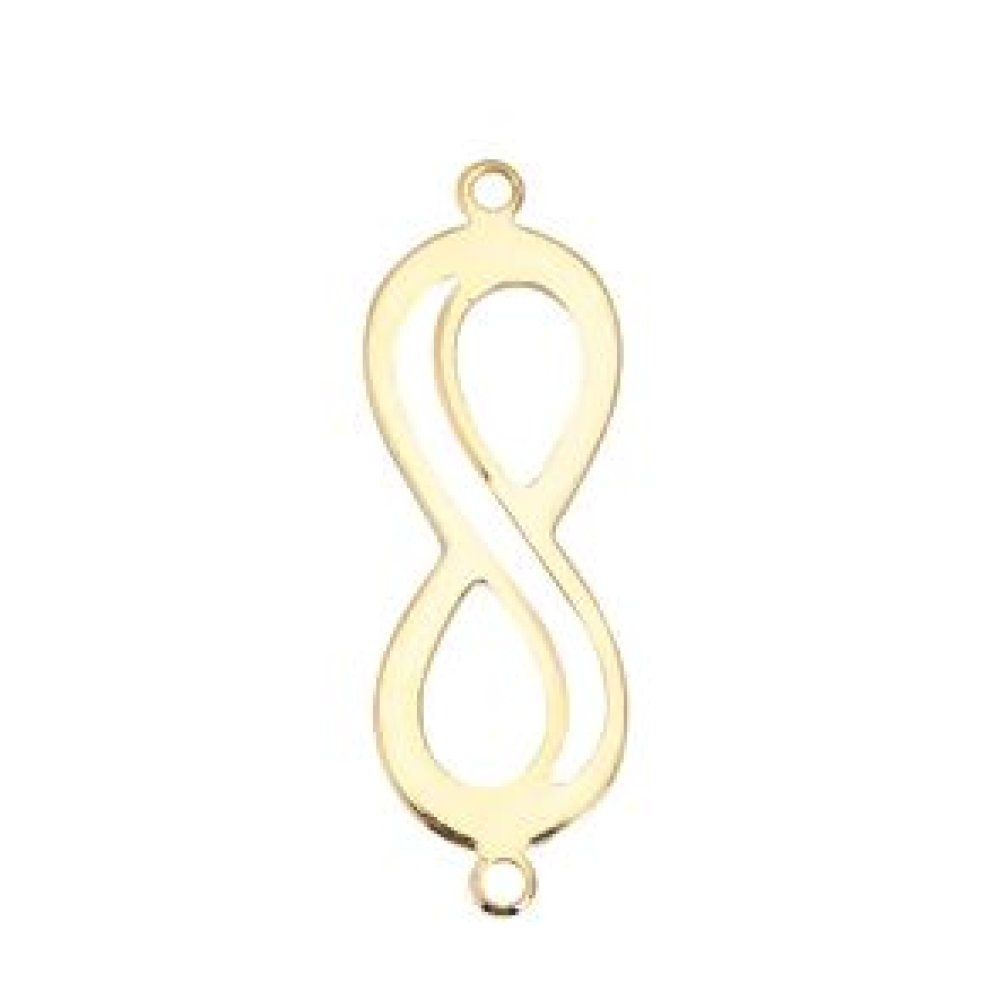 Conector do símbolo "Infinity" em cobre banhado a ouro de 18k