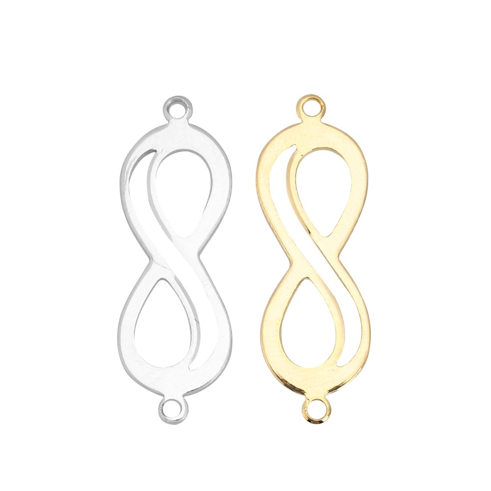 Conector do símbolo "Infinity" em cobre banhado a ouro de 18k