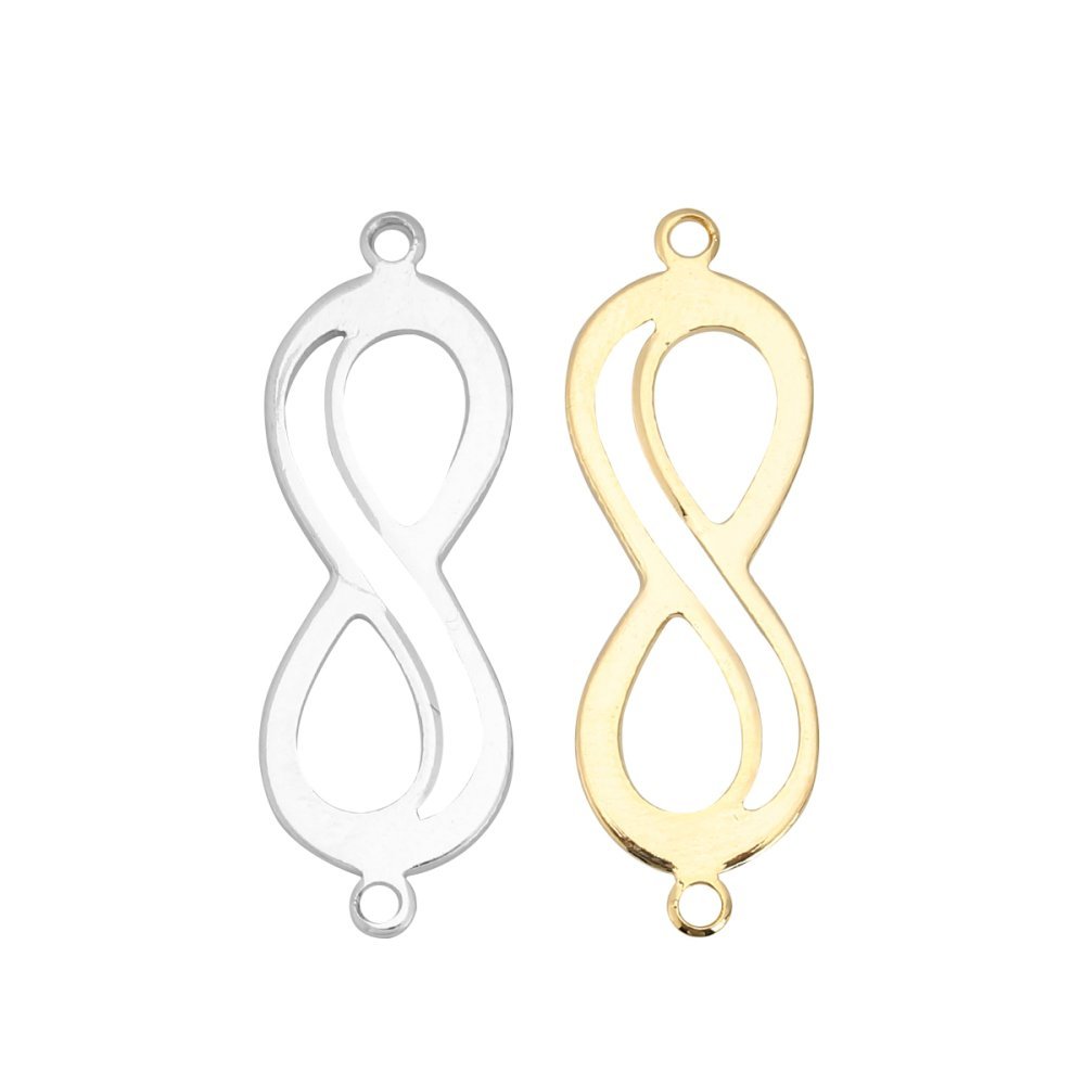 Conector do símbolo "Infinity" em cobre banhado a ouro de 18k