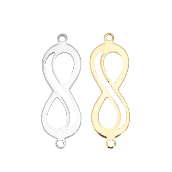 Conector do s&iacute;mbolo "Infinity" em cobre banhado a ouro de 18k