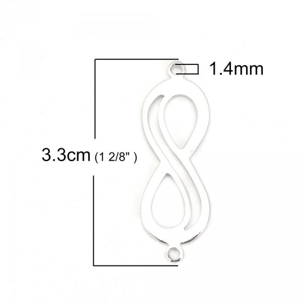 Conector com o s&iacute;mbolo "Infinito" em cobre platina de 18k