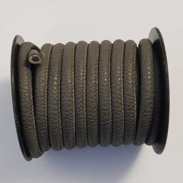 Cordon Rond 6 mm Gris Anthracite Simili Cuir N&deg;02