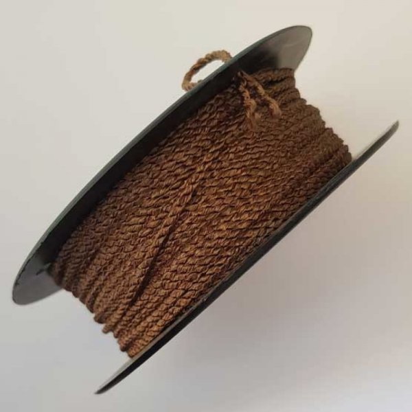 Cordon Rond Tress&eacute; 2 mm Marron Fonc&eacute; N&deg;06