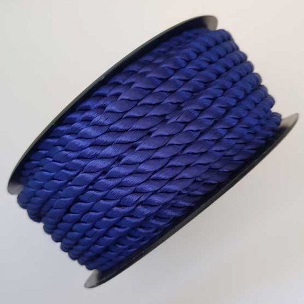 Cordon Rond Tress&eacute; 5 mm Bleu N&deg;05