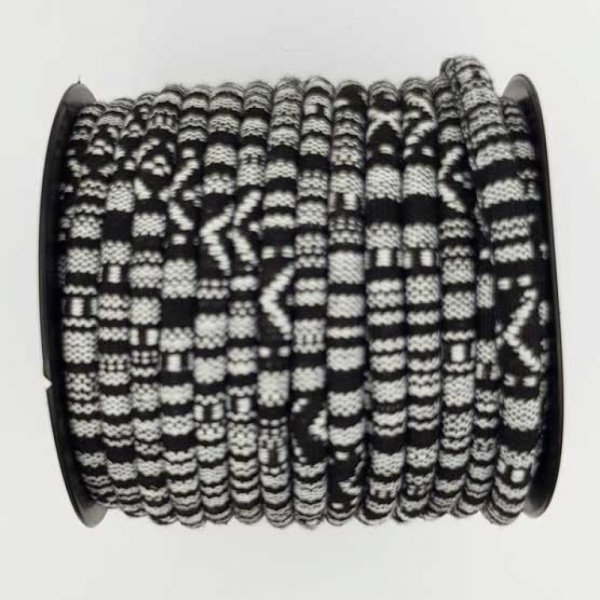 Cord&atilde;o esparguete N&deg;01 Preto Branco x 1 metro