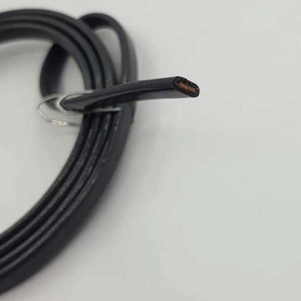 Cordon vernis plat 06 mm gris fonc&eacute; x 10 cm