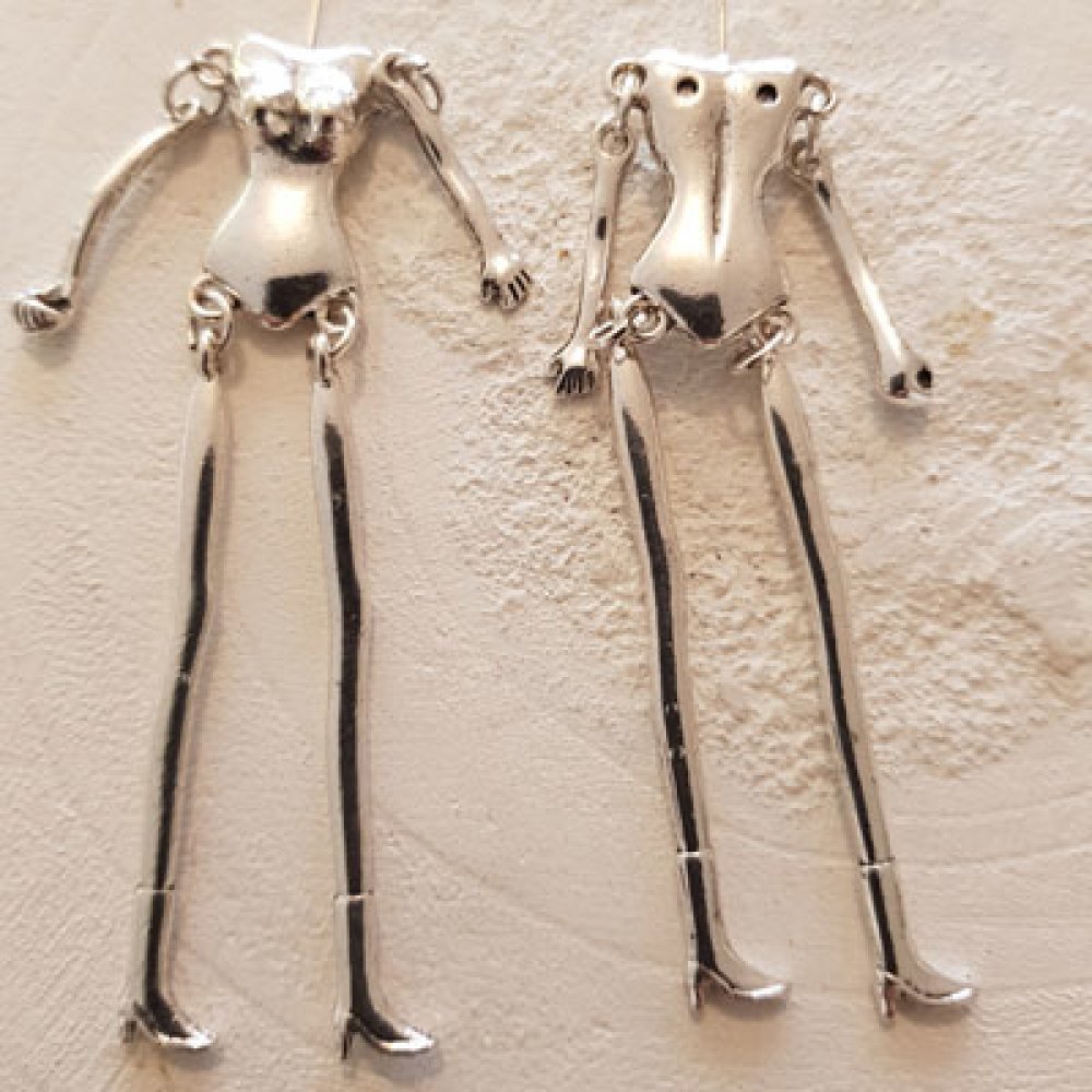 Corpo de boneca em metal prateado 12,5 cm