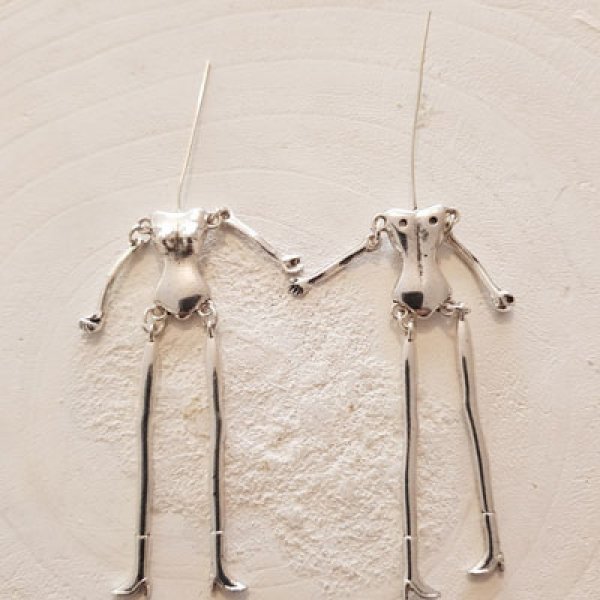 Corpo de boneca em metal, cor prata 9 cm