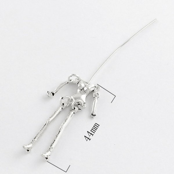 Corpo de boneca em metal, cor prata 9 cm
