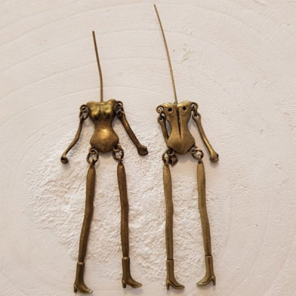 Corpo de boneca em metal, cor bronze 9 cm