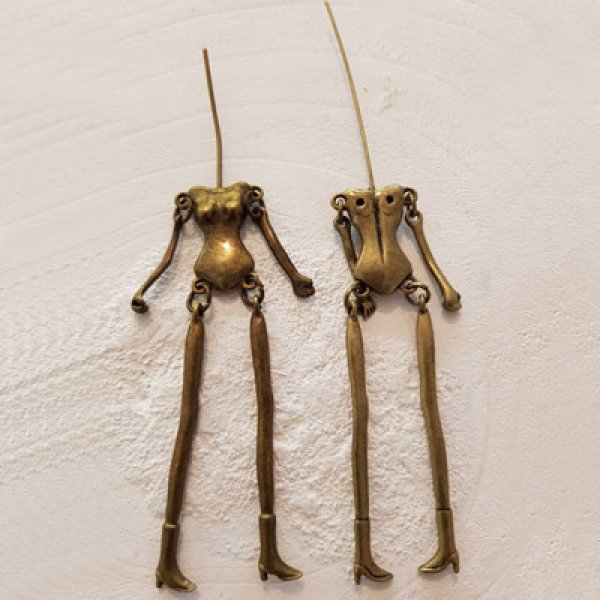 Corpo de boneca em metal, cor bronze 9 cm