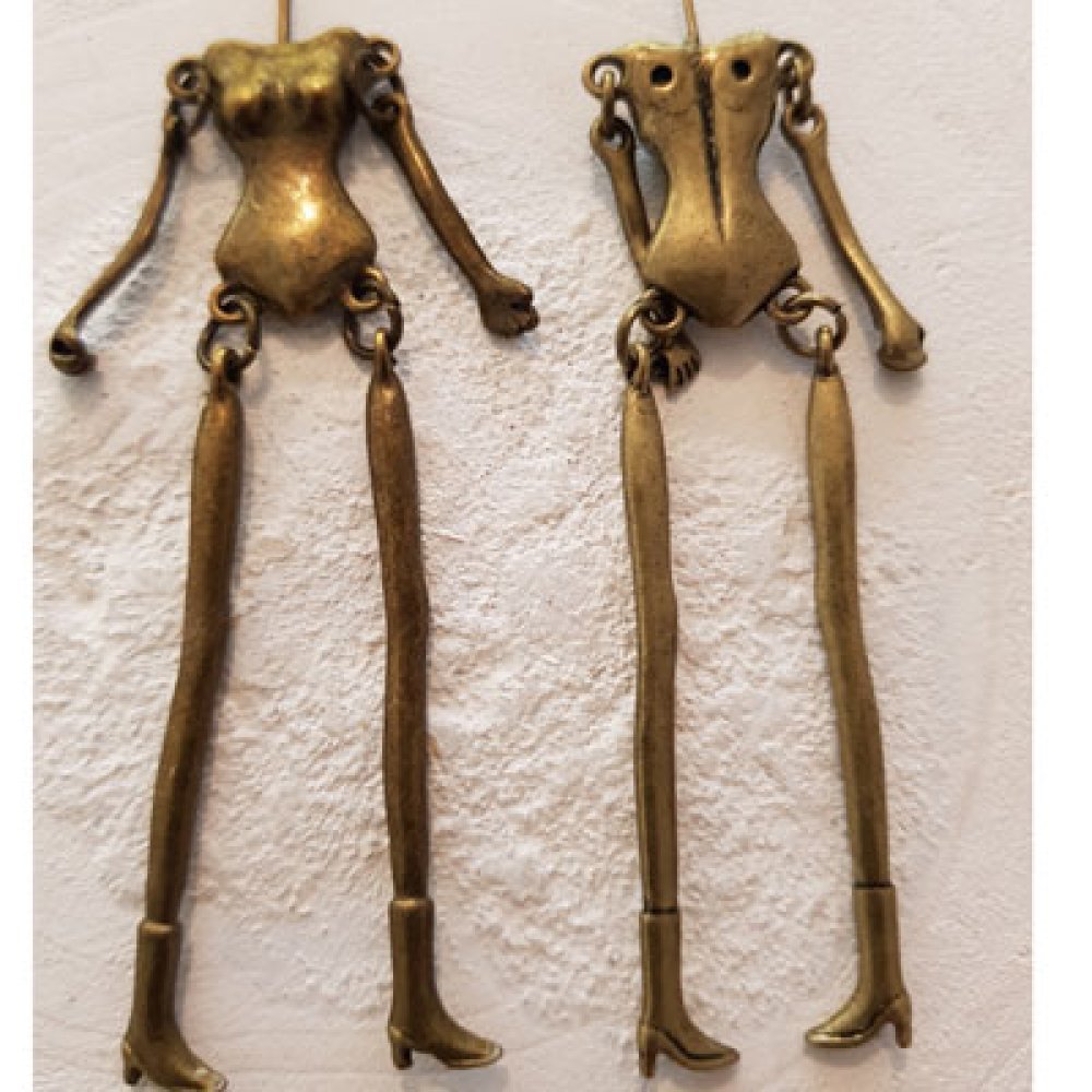 Corpo de boneca em metal, cor bronze 9 cm