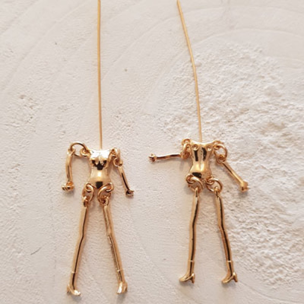 Corpo de boneca em metal, cor dourada 9 cm
