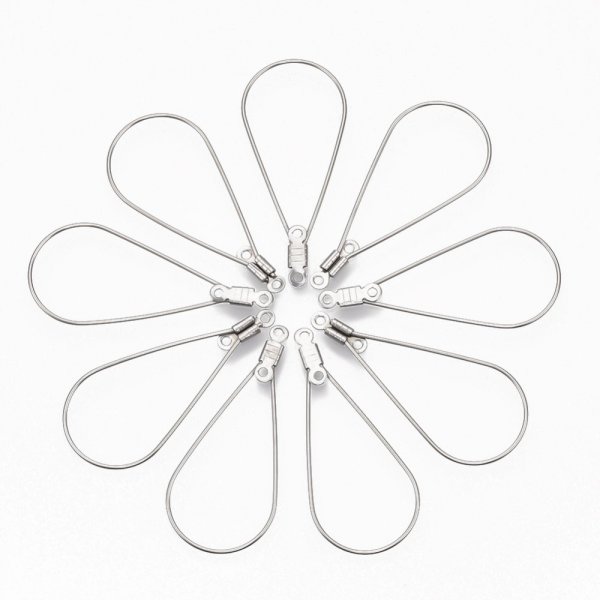 Crioulo oval em a&ccedil;o inoxid&aacute;vel 17x37 mm prata x 2