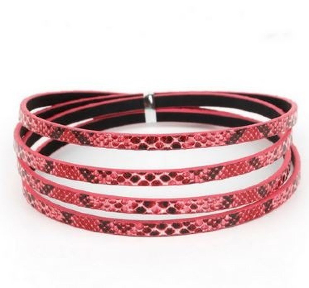 Couro 05 mm Fushia pele de cobra design 1 metro