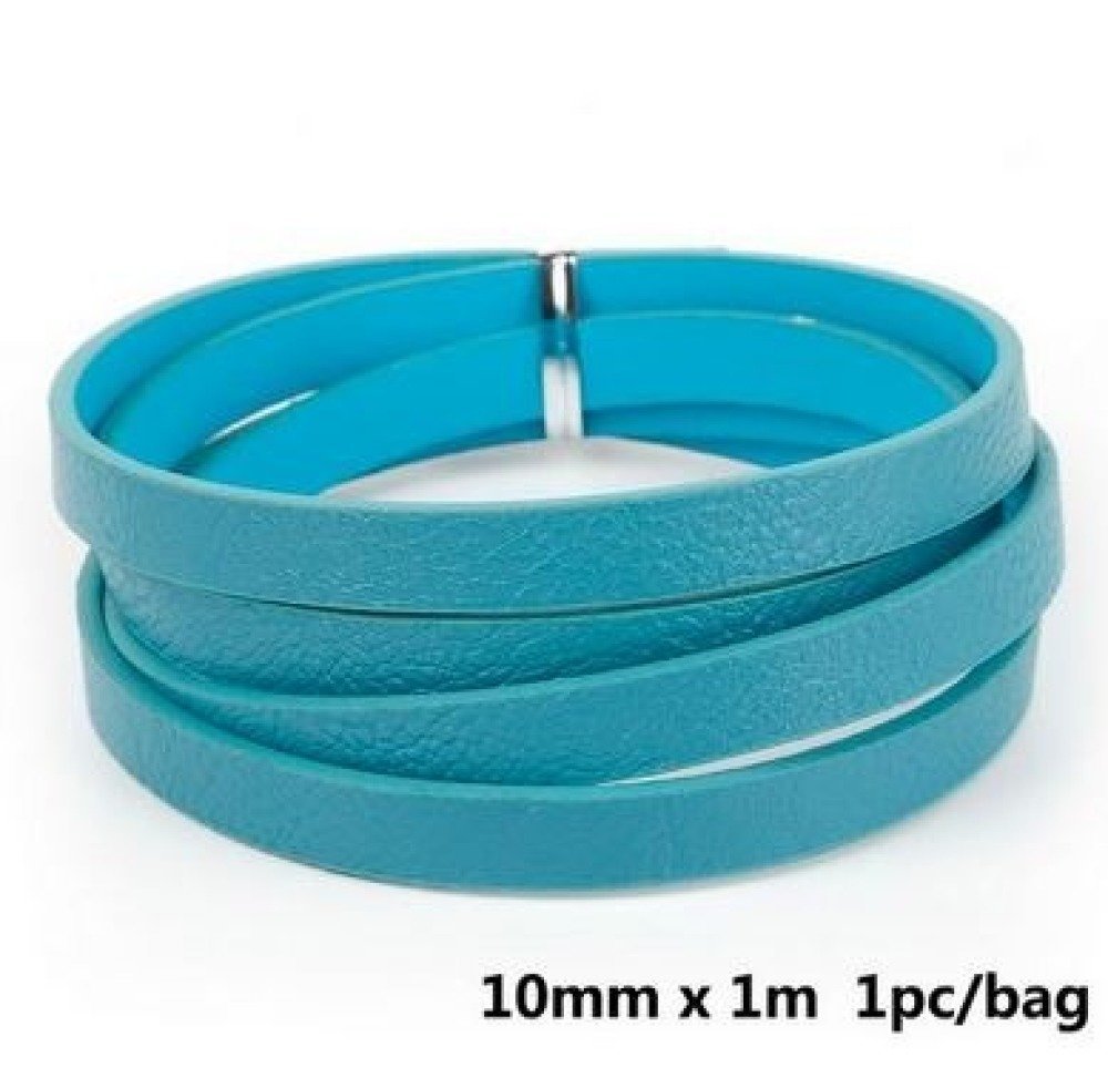 Couro 10 mm Azul pavão 1 metro