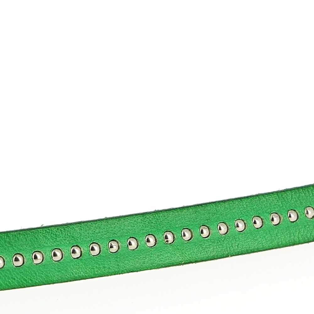 Bola de couro B-Verde de 10 mm com corrente de bola sem níquel por 20 cm