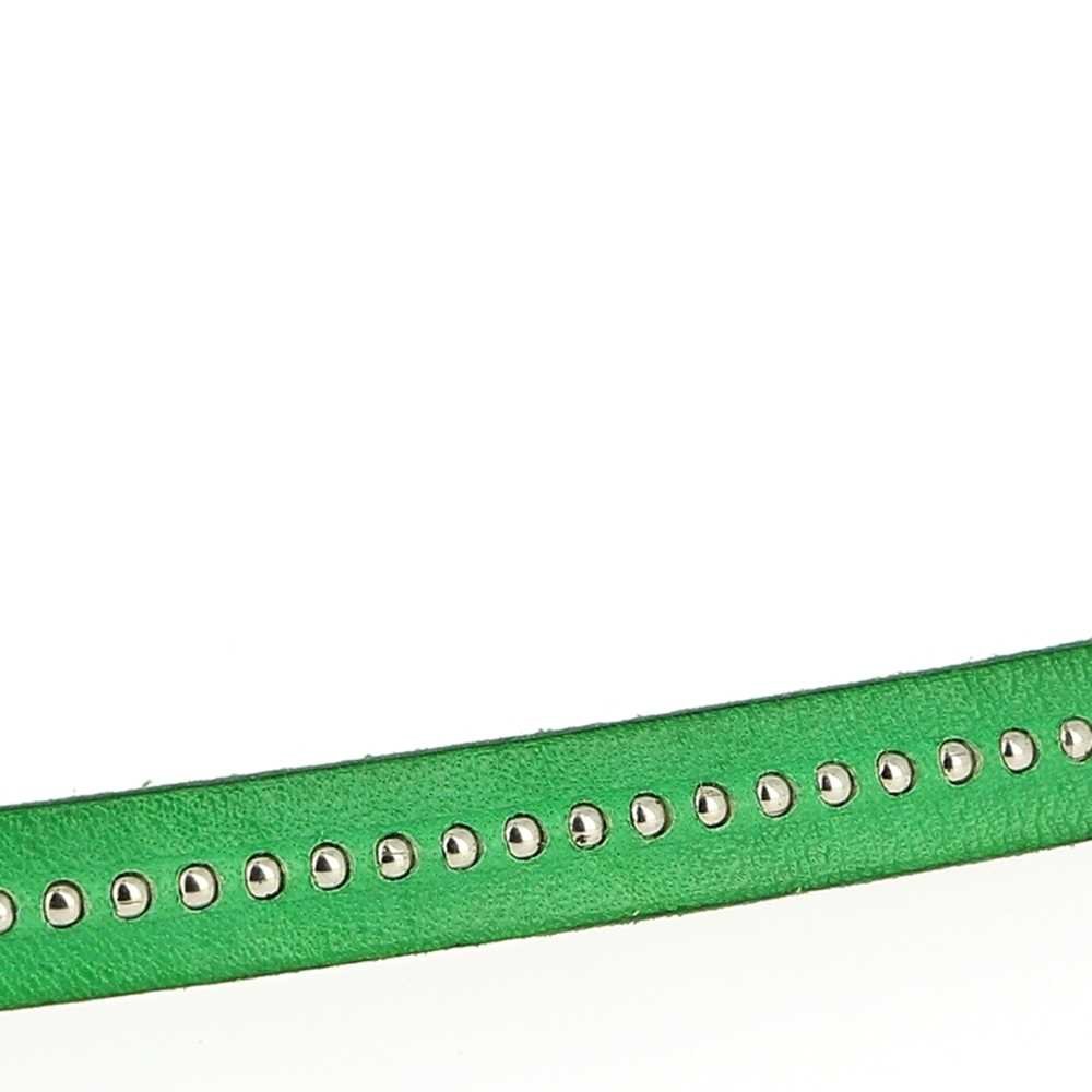 Bola de couro B-Verde de 10 mm com corrente de bola sem níquel por 20 cm