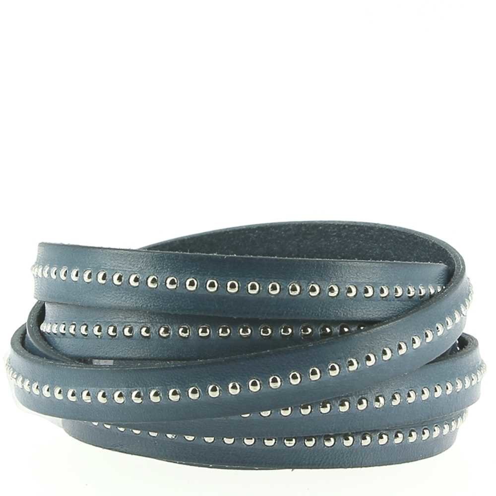Bola de couro Lion Blue 10 mm com corrente de bola sem níquel por 20 cm