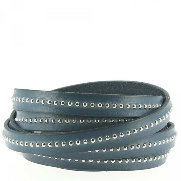 Bola de couro Lion Blue 10 mm com corrente de bola sem n&iacute;quel por 20 cm