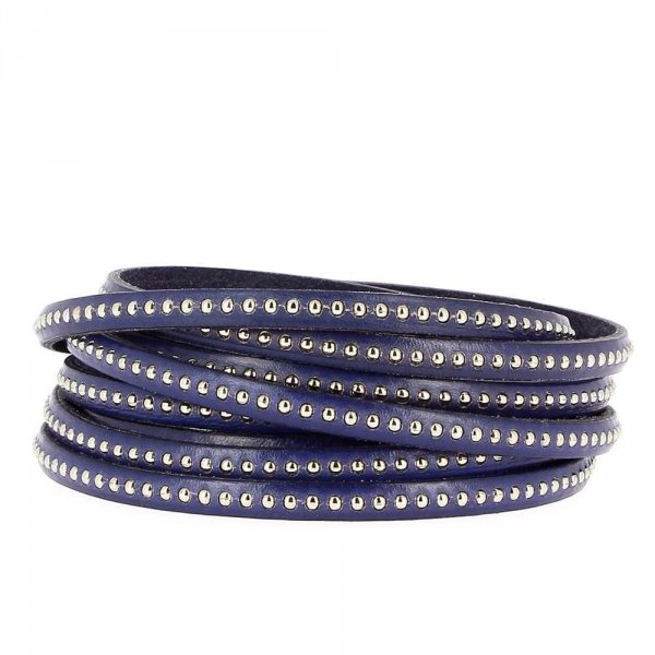 Couro de bola cobalto escuro 06 mm com corrente de bola sem n&iacute;quel por 20 cm