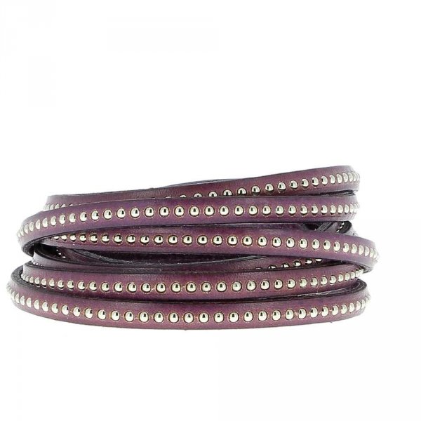 Bola de couro Prune 06 mm com corrente de bola sem n&iacute;quel por 20 cm