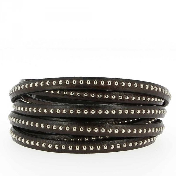 Bola de couro Testa Moro 06 mm com corrente de bola sem n&iacute;quel por 20 cm