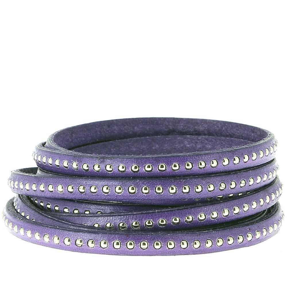 Bola de couro Violeta 06 mm com corrente de bola sem níquel por 20 cm