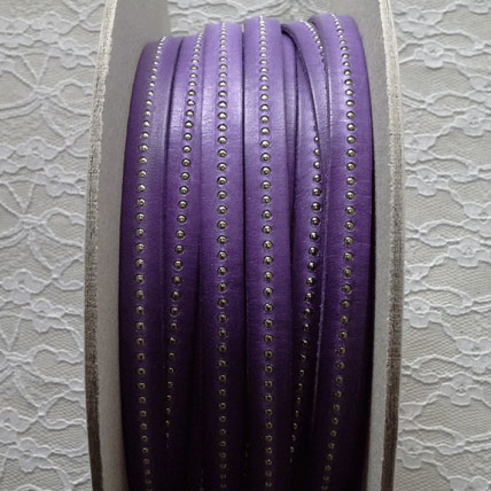 Couro de bola roxo de 10 mm com corrente de bola sem níquel por 20 cm