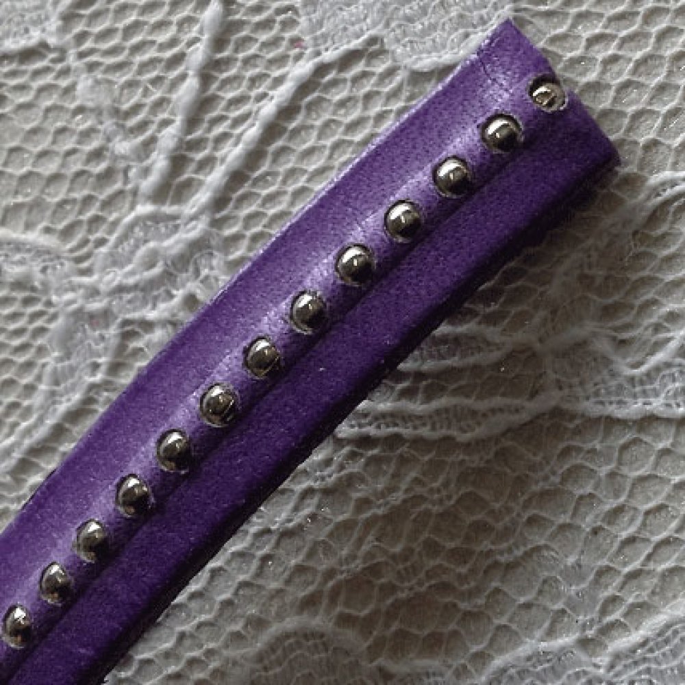 Couro de bola roxo de 10 mm com corrente de bola sem níquel por 20 cm