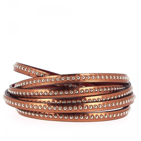 Bola de espelho Antic em pele de 06 mm com corrente de bola sem n&iacute;quel por 20 cm