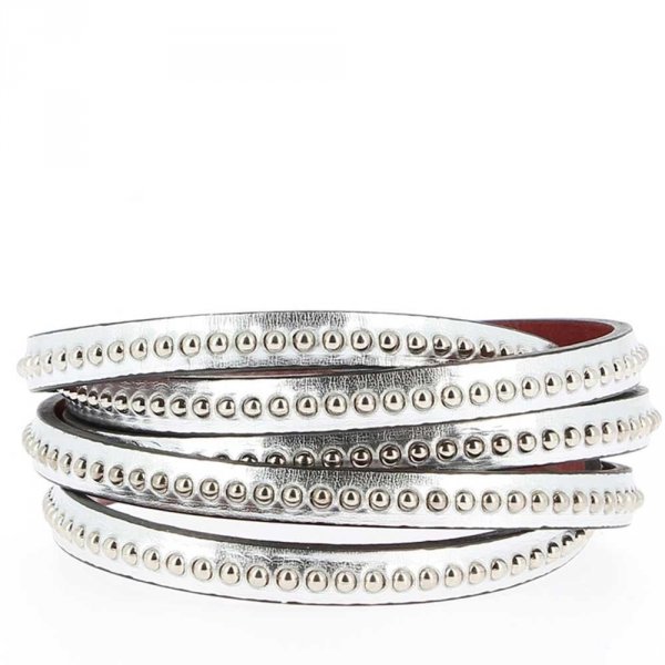 Bola de couro espelhada prateada 06 mm com corrente de bola sem n&iacute;quel por 20 cm