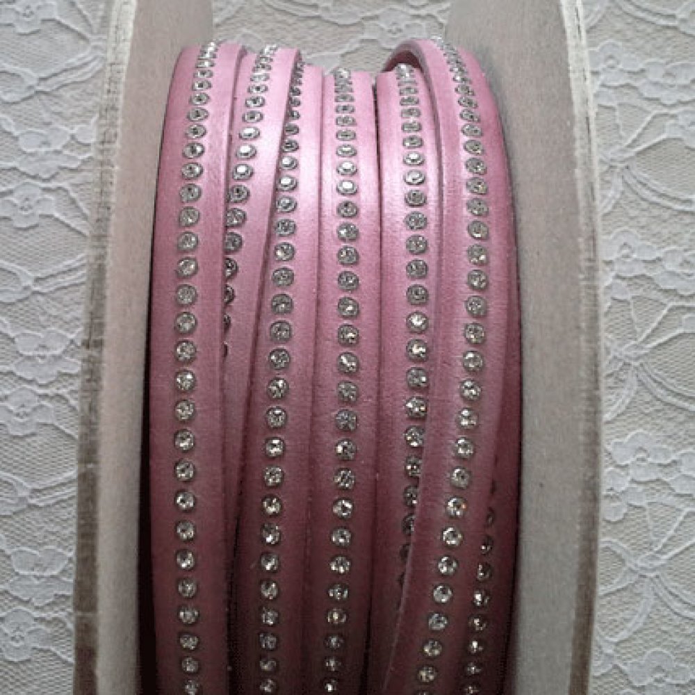 Couro DD-Violeta 10 mm Strass Swarovski por 20 cm