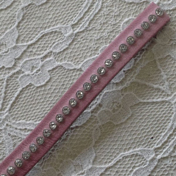 Couro DD-Violeta 10 mm Strass Swarovski por 20 cm
