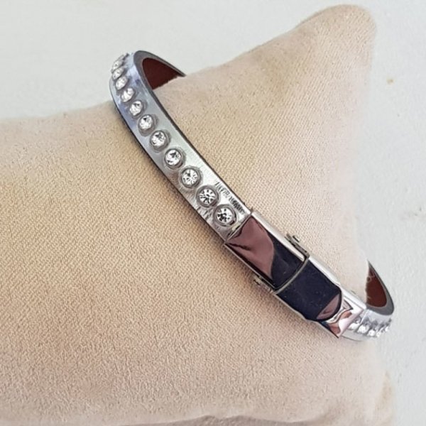 Espelho de couro Metal rosa 06 mm Strass Swarovski por 20 cm