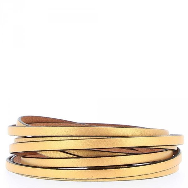 05 mm Couro dourado liso por 20 cm