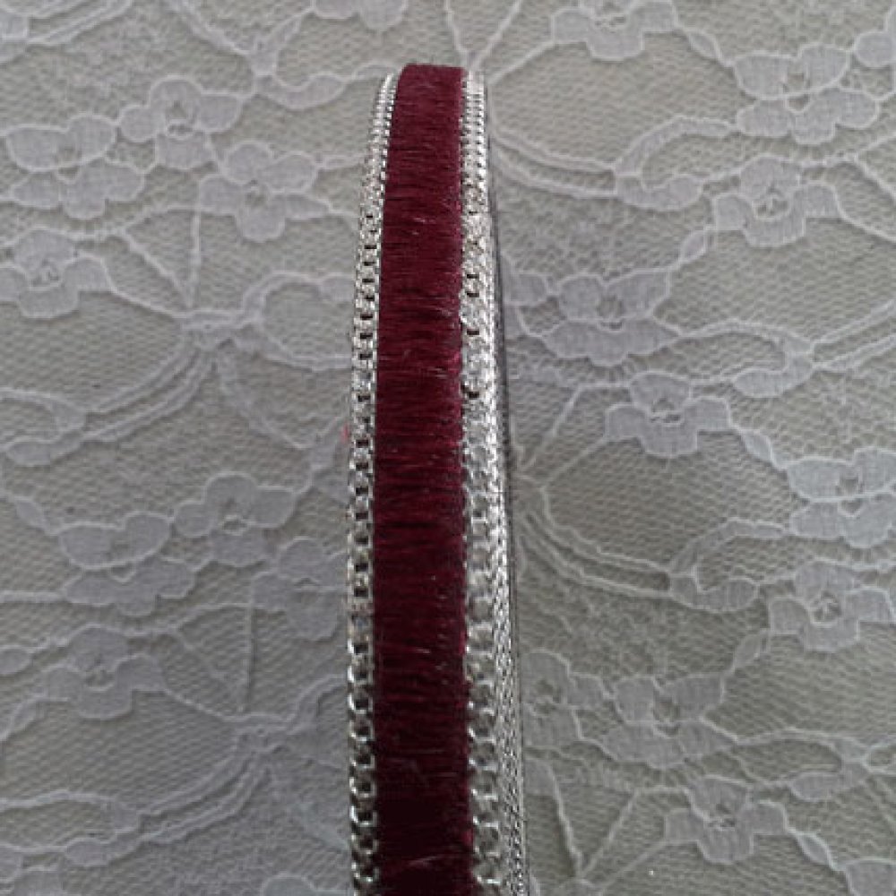 Flat Calf Leather Bordeaux 10 mm por 20 cm pele e corrente