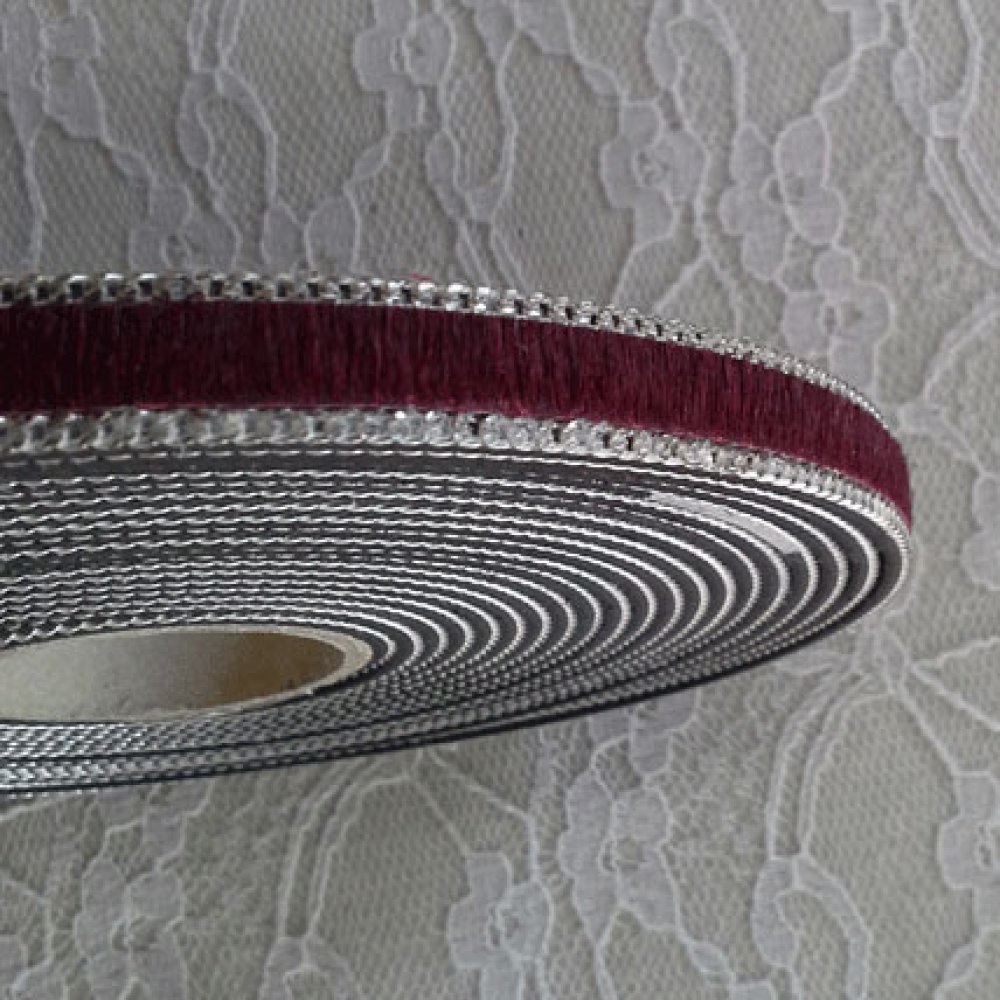 Flat Calf Leather Bordeaux 10 mm por 20 cm pele e corrente