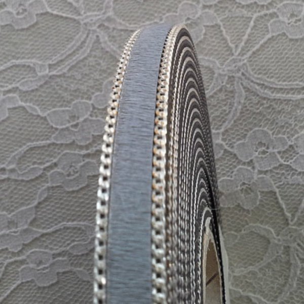 Flat Couro de bezerro cinzento 10 mm por 20 cm pele e corrente