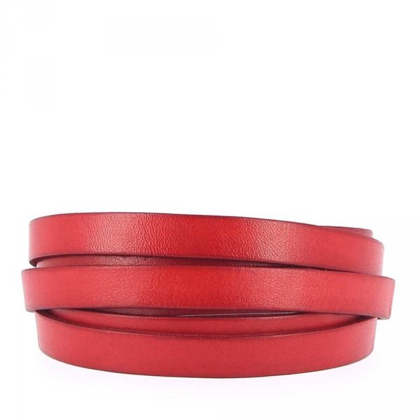 Couro liso de bezerro vermelho 10 mm por 20 cm liso