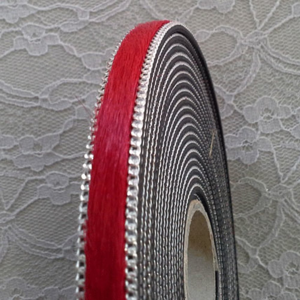 Pele plana de bezerro vermelha 10 mm por 20 cm de pele e corrente