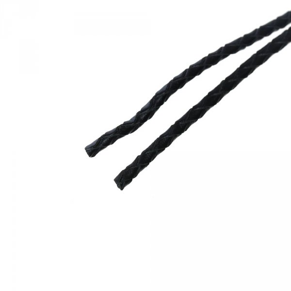 Cuir rond tress&eacute; Noir 03 mm x 2 m&egrave;tres