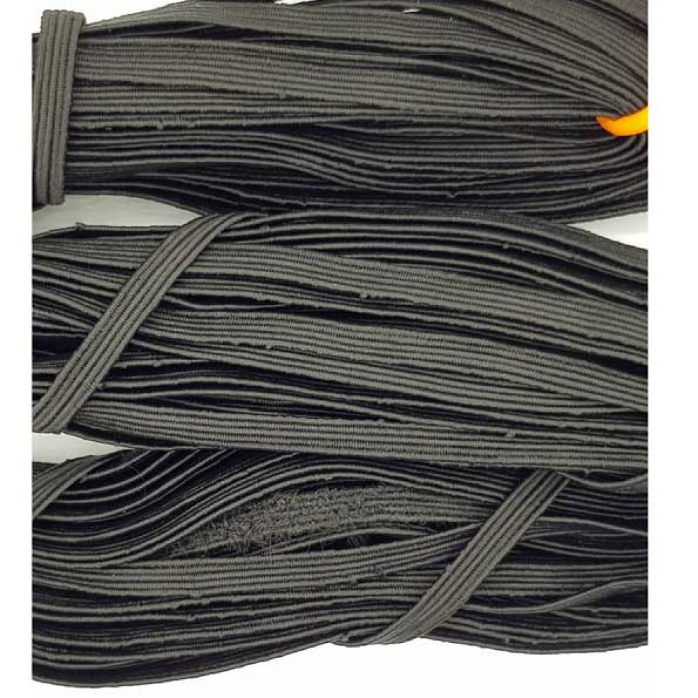 Máscara plana elástica 5 mm preta n°03 x 16 metros