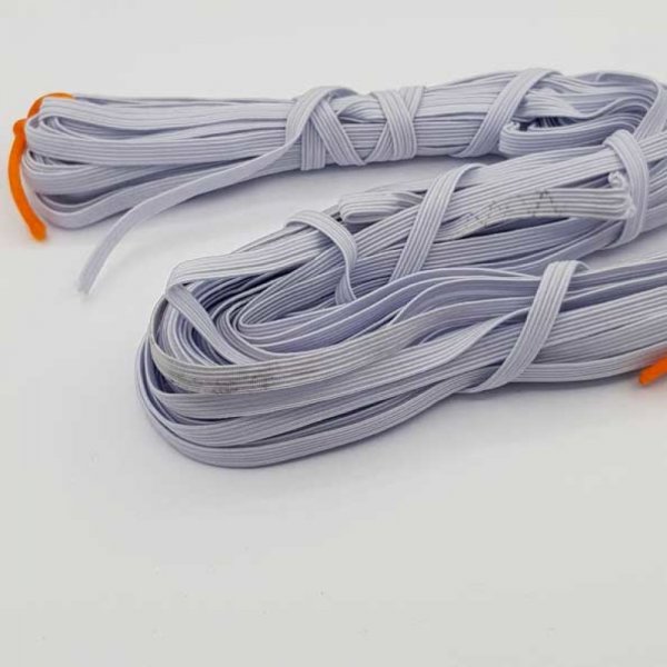 M&aacute;scara plana el&aacute;stica 5 mm branca N&deg;03 x 14,50 metros