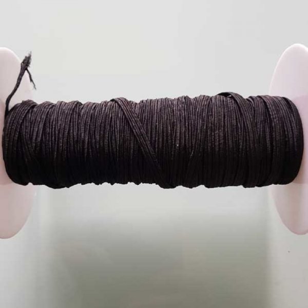 M&aacute;scara plana el&aacute;stica 5 mm preta n&deg;03 por metro