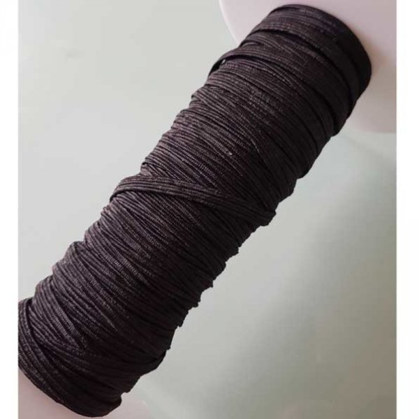 M&aacute;scara plana el&aacute;stica 5 mm preta n&deg;03 por metro