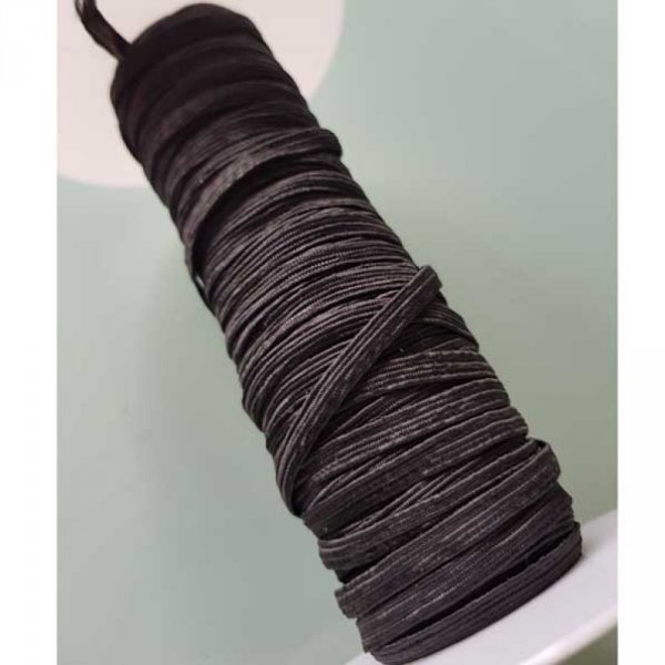 M&aacute;scara plana el&aacute;stica 5 mm preta n&deg;03 por metro