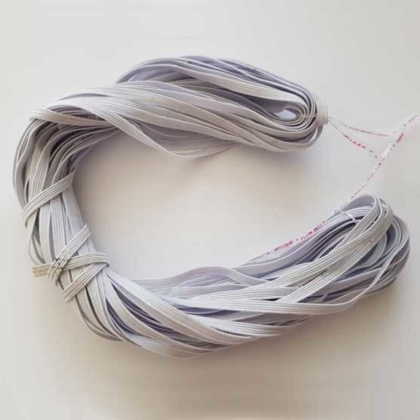 Elastique masque plat 5 mm blanc N&deg;03 x 20 m&egrave;tres